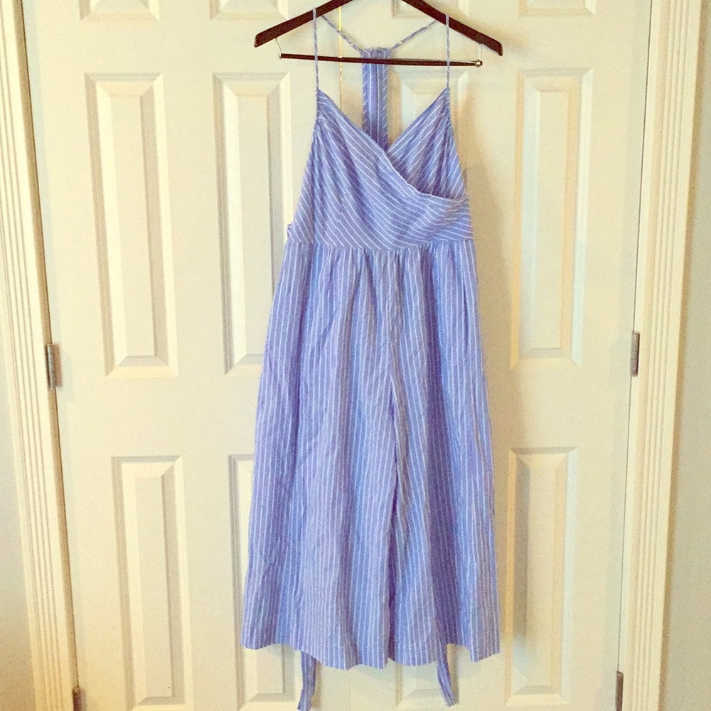 Anthropologie pin striped cotton jumper